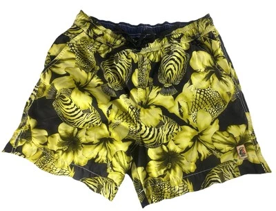 Tommy Bahama Black Yellow Drawstring Swim Trunks Shorts Fish Mens Size L - Image 1 of 4