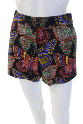 Pantalones Cortos Trina Turk Unisex Negro Gráfico Mariposa Cremallera Talla 8 Foto 1 de 4