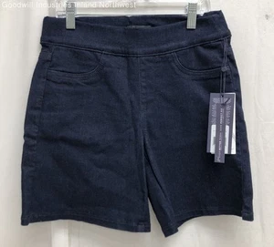 NWT Women's NYDJ Dark Blue Pull-On Jean Shorts Size 0 - Picture 1 of 6