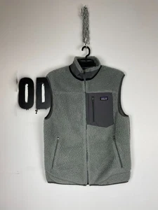 Patagonia Vintage Fleece Sherpa Vest Grey Size M - Picture 1 of 11