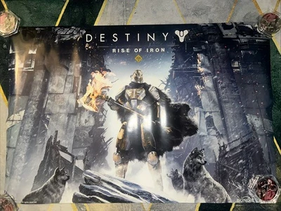 Pôster promocional Destiny Rise of Iron Gjallarhorn dupla face usado 24x36 - Imagem 1 de 2