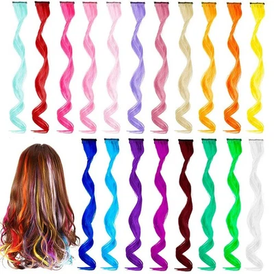 Extension Capelli Ricci Clip-in Colorati Gradienti Resistenti al Calore Torta Sintetica - Immagine 1 di 4