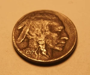 1917 P   Buffalo Nickel VF DARK 7 - Picture 1 of 2