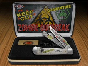 Case xx Trapper Knife Zombie Outbreak Natural Bone 1/3000 Pocket - Picture 1 of 5