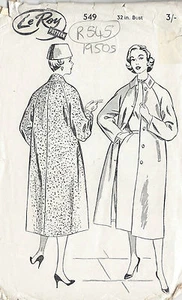 1950s Vintage Sewing Pattern COAT B32" (R545) - Picture 1 of 1