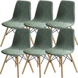 1x Jacquard Shell Chair Cover Stretch Armless Chair Slipcover Dining Seat Cover - Picture 1 of 19