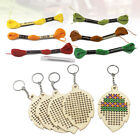  5 Pcs Handmade Wood Bookmark Cross Stitch Kit Decoration Child Key Chain Set