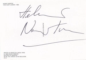 Helmut Newton-Signed Art Postcard of his Image (Famed Photographer) - Picture 1 of 2