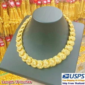 Z3 Thai Gold 24k massive Halskette gelbe Kette Anhänger 16" Gewicht 10 Baht 83 Gramm - Bild 1 von 6
