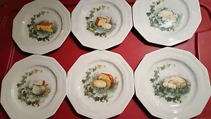 6 piatti Medicis porcellana pittorica insalata formaggio o deserto 8" vintage - Foto 1 di 5