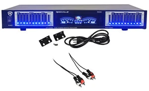 Rockville REQ20 19" Pro Rack Mount Dual 10-Band Graphic Equalizer EQ+VU Meters - Picture 1 of 12