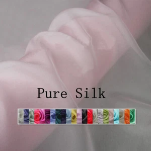 39 Inch X 55 Inch Plain Silk Lining Scarf Material Natural Chiffon Silk Fabric - Picture 1 of 32