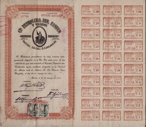 MEXICO OIL : Petrolera del Panuco y Tamesi dd 1914 w coupons 1-30 - Picture 1 of 1