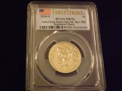 2020-S  American Innovation Septima Clark reverse   First Strike     PCGS  PR 70 - Image 1 of 2