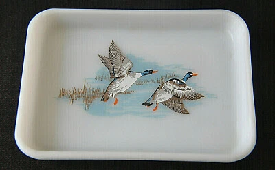 JAJ Pyrex England petit Plat à beurre Hors d’œuvre -  Wildfowl Canards 60's  - Photo 1/4