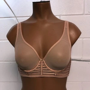 Victorias Secret New Sweet Nougat Sheer Unlined Plunge Mesh Strappy Bra - Picture 1 of 4