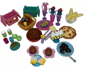 Barbie Type Food Lot Burgers Ice Cream Pasta Soda Bread Pop Corn Picnic Basket - Picture 1 of 5