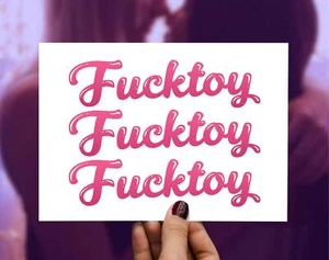 3 Large Fucktoy Temporary Tattoo Sheet for Kinky Sexy Adult BDSM Cuckold Sticker - Picture 1 of 2