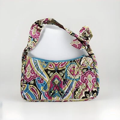 VERA BRADLEY ZOE Silk Blend Paisley Bow Tie Limited Edition Shoulder Bag - Image 1 of 4