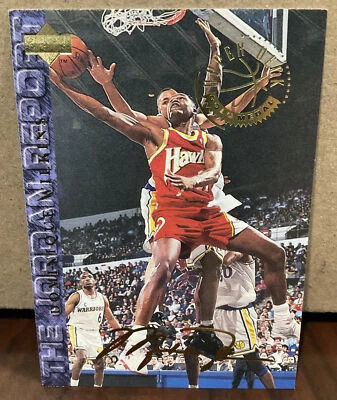 DOMINIQUE WILKINS 1994 UPPER DECK GOLD MEDAL FAKE GOLD INK AUTO #77 - HAWKS - Image 1 of 2