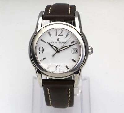 Reloj de cuarzo suizo para dama Maurice Lacroix 34 mm esfera SH1014 fecha esfera blanca Foto 1 de 4