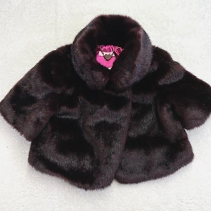 Baker By Ted Baker Girls Jacket Coat Faux Fur Red Mahogany Dressy Large 10/12 - Picture 1 of 13
