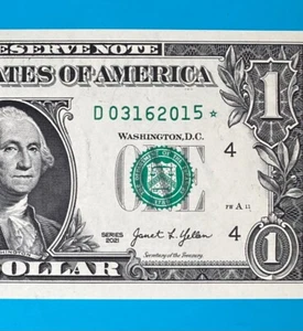 March 16, 2015 : D 03162015 * $1 One Dollar Bill BIRTHDAY Note *UNC* - Picture 1 of 3