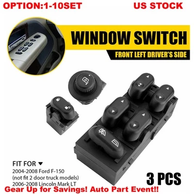 Interruptor de bloqueo de puerta de espejo de ventana Master Power para Ford F-150 SW6666 2004-08 3-30X Foto 1 de 4