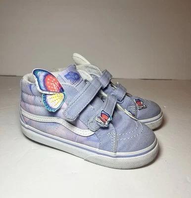 Vans Kids High Top Shoes Size 10, Butterfly, Pink, Purple - Image 1 of 4