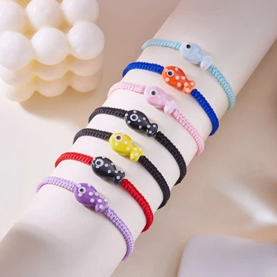 Красная веревка магнитная застежка плетеный браслет мужчин двойной киль шнур слой ювелирных изделий - Изображение 1 из 4