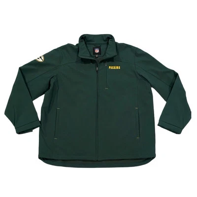 Jaqueta masculina Green Bay Packers NFL SoftShell zíper completo tamanho XXL forrada de lã GIII - Imagem 1 de 4