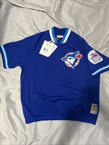 toronto blue jays bp joe carter quarter zip mitchell ness jersey #29 patch L - Picture 1 of 8