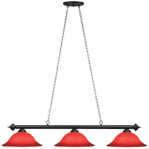 Marseilles 3 Light Billiards Light Color Option: Burgundy - Picture 1 of 3