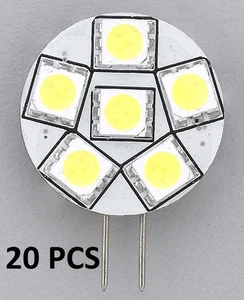 # BOAT RV AUTO TRAILER PART LED BULB G4 WARM WHITE BACK PIN .91" DIA. 20 PCS - Picture 1 of 1