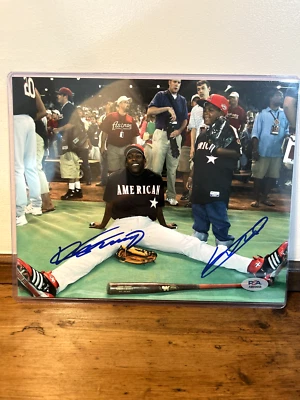 Vladamir Guerrero Jr & Sr Dual Signed 8x10 Photo PSA COA All-Star Game - Image 1 of 3