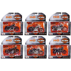 Maisto 1/18 Diecast Models Harley-Davidson Motorcycles Series 41, 6 piece Set