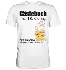 Gästebuch 18. Geburtstag Party Lustige Geschenkidee T-Shirt Junge Mädchen - Bild 1 von 2