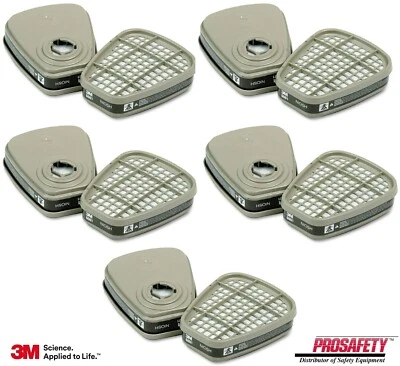 5 PR. 3M 6001 Organic Vapor Replacement Cartridge Filter Automotive Spray Paint - Image 1 of 4