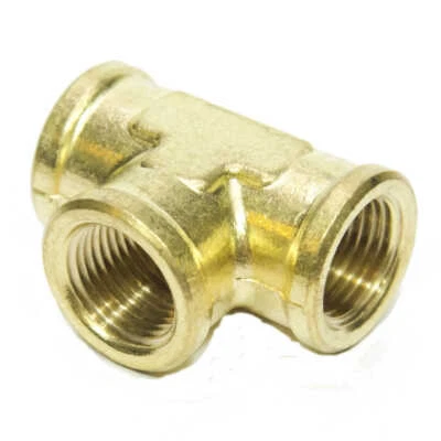 3/8 Npt Female Pipe T Tee 3 Way Brass Fitting Fuel Vacuum Air Water Oil Gas - Image 1 of 4