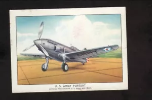 US Army Curtiss P-37 Fighter--1941 Wings Sigarette Card - Foto 1 di 2