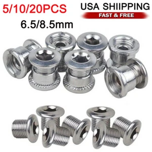 Steel Bike Chainring Bolts 6.5 Single 8.5 Double Triple Speed Nut Screw 5/10/20X - Picture 1 of 10