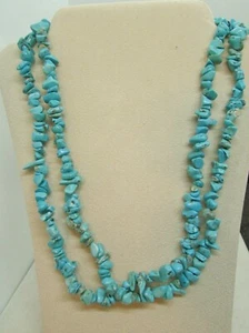 VINTAGE SOUTHWEST N A 2 STRAND TURQUOISE NUGGET NECKLACE--PRICE REDUCED--- - Picture 1 of 7