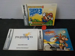 G 226 Mario 3 Final Fantasy Tactics Banjo Kazooie manual lot Gameboy Advance - Picture 1 of 2