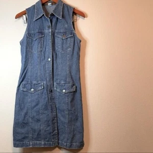 Vintage Anne Klein Denim Sleeveless Dress Women's Size 4 - Picture 1 of 7
