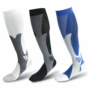 5Pairs Compression Socks 30-40 mmhg Knee High Running Sport Long Stockings Ankle - Picture 1 of 36
