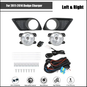 For 2011-2014 Dodge Charger Sedan 4Dr Clear Fog Lights Lamps Kit Switch+Harness - Picture 1 of 8