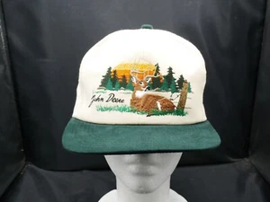 Vintage John Deere K Products Hat Deer Scene Cap Snap Back Trucker USA - Picture 1 of 7