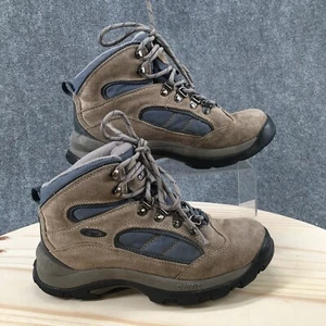 Hi-Tec Boots Womens 7.5 Combat Beige Lace Up Casual Comfort Wedge Heels Ankle - Picture 1 of 19