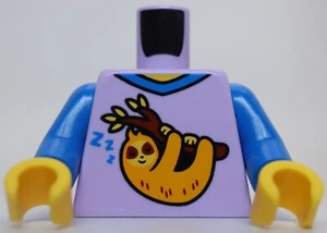 Lego Lavanda Minifigura Torso Perezoso Dormir en Brazo Patrón Brazos Azules - Imagen 1 de 2