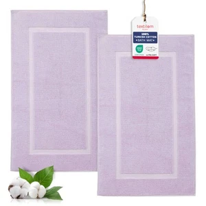 Luxury 2 Pack Banded Cotton Bath Mats for Bathroom Floor [ Hotel, Spa, Tub, S... - Picture 1 of 6